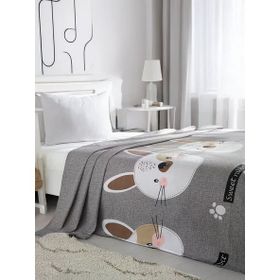 Eponj Home Baskılı Kids 140X230 cm Tavşancık Açık Kahve Gri Pembe Doğal Pike