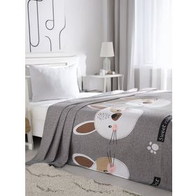Eponj Home Baskılı Kids 140X230 cm Tavşancık Açık Kahve Gri Pembe Doğal Pike