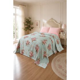 Eponj Home Baskılı Mega King 260X230 cm Alanur Mint Doğal Pike