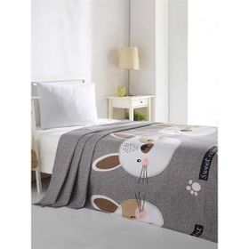 Eponj Home Baskılı Tavşancık Açık Kahve Gri Pembe Doğal Tek Kişilik Pike
