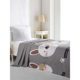 Eponj Home Baskılı Tavşancık Açık Kahve Gri Pembe Doğal Tek Kişilik Pike