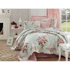 Eponj Home Baskılı Tek Kişilik Alanur Mint Doğal Pike