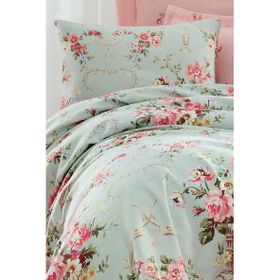 Eponj Home Baskılı Tek Kişilik Alanur Mint Pike Seti
