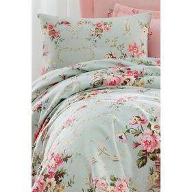 Eponj Home Baskılı Tek Kişilik Alanur Mint Pike Seti