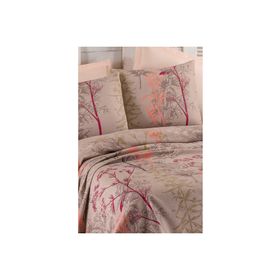Eponj Home Baskılı Tek Kişilik Urla Bej Pike Seti