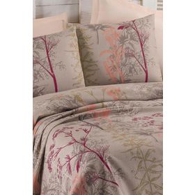 Eponj Home Baskılı Tek Kişilik Urla Bej Pike Seti