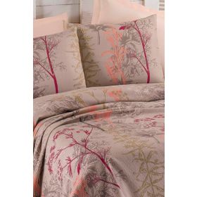 Eponj Home Baskılı Tek Kişilik Urla Bej Pike Seti