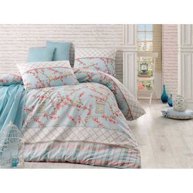 Eponj Home Birdcage Turkuaz Çift Kişilik Nevresim Takımı