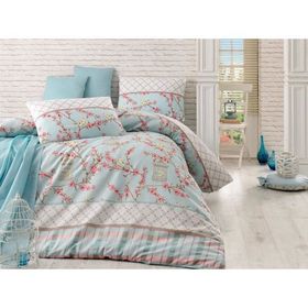 Eponj Home Birdcage Turkuaz Çift Kişilik Nevresim Takımı