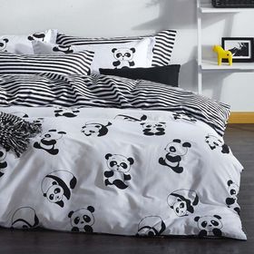 Eponj Home B&W Çift Kişilik Panda Nevresim Takımı