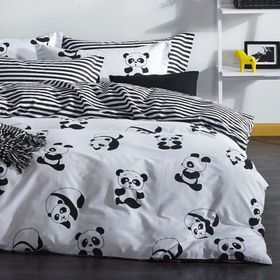 Eponj Home B&W Çift Kişilik Panda Nevresim Takımı