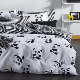 Eponj Home B&W Çift Kişilik Panda Nevresim Takımı