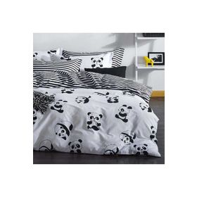 Eponj Home B&W Çift Kişilik Panda Nevresim Takımı