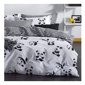 Eponj Home B&W Çift Kişilik Panda Nevresim Takımı