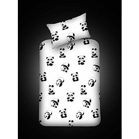 Eponj Home B&W Lastikli Tek Kişilik Panda 100x200 cm Çarşaf