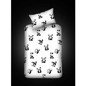 Eponj Home B&W Lastikli Tek Kişilik Panda 100x200 cm Çarşaf