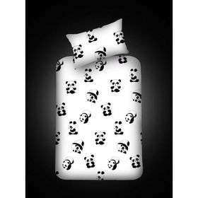 Eponj Home B&W Lastikli Tek Kişilik Panda 100x200 cm Çarşaf