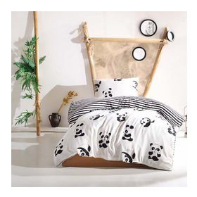 Eponj Home B&W Panda Tek Kişilik Nevresim Takımı
