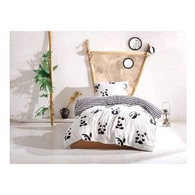 Eponj Home B&W Panda Tek Kişilik Nevresim Takımı