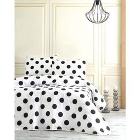 Eponj Home B&W Point Çift Kişilik Kapitone Yatak Örtüsü Takımı