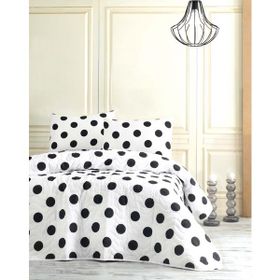 Eponj Home B&W Point Çift Kişilik Kapitone Yatak Örtüsü Takımı