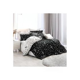 Eponj Home Çift Kişilik B&W Melodiy Kolay Ütülenir Nevresim Takımı
