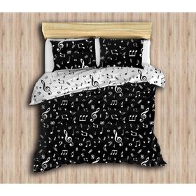 Eponj Home Çift Kişilik B&W Melodiy Kolay Ütülenir Nevresim Takımı
