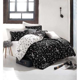 Eponj Home Çift Kişilik B&W Melodiy Kolay Ütülenir Nevresim Takımı