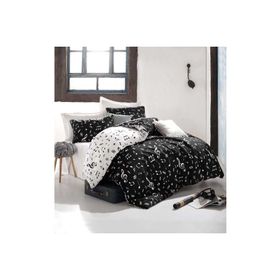 Eponj Home Çift Kişilik B&W Melodiy Kolay Ütülenir Nevresim Takımı