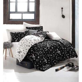 Eponj Home Çift Kişilik B&W Melodiy Kolay Ütülenir Nevresim Takımı