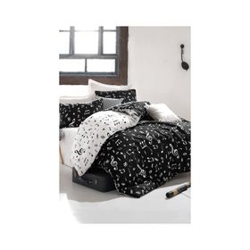 Eponj Home Çift Kişilik B&W Melodiy Kolay Ütülenir Nevresim Takımı