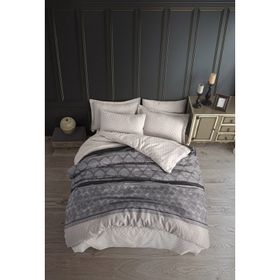 Eponj Home Çift Kişilik Creative Gri Kolay Ütülenir Nevresim Takımı
