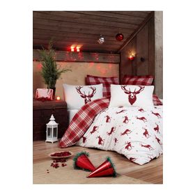 Eponj Home Çift Kişilik Geyik Bordo Mature Nevresim Seti