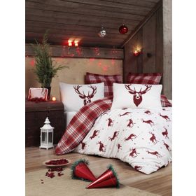 Eponj Home Çift Kişilik Geyik Bordo Mature Nevresim Seti