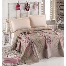 Eponj Home Doğal Baskılı Tek Kişilik Urla Bej Pike
