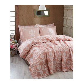 Eponj Home Doğal Pure Pudra Baskılı Çift Kişilik Pike