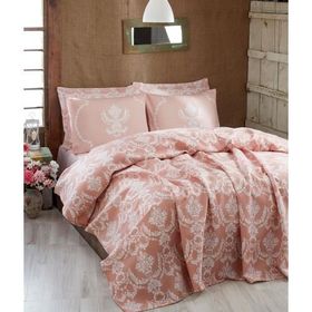 Eponj Home Doğal Pure Pudra Baskılı Çift Kişilik Pike