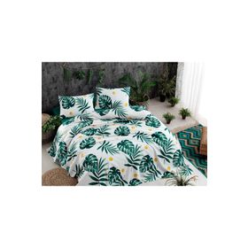 Eponj Home EP-017380 Monstera Yeşil Doğal Baskılı Tek Kişilik Pike