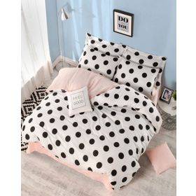 Eponj Home EP-021536 Mixpuan Beyaz Somon Tek Kişilik Nevresim Takımı