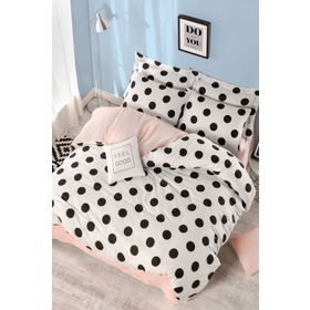 Eponj Home EP-021536 Mixpuan Beyaz Somon Tek Kişilik Nevresim Takımı