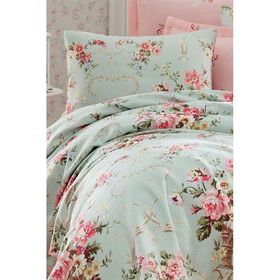 Eponj Home EP-024693 Baskılı Çift Kişilik Alanur Mint Pike Seti
