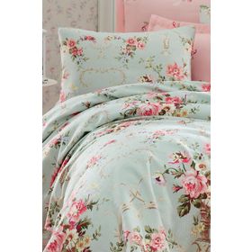 Eponj Home EP-024693 Baskılı Çift Kişilik Alanur Mint Pike Seti