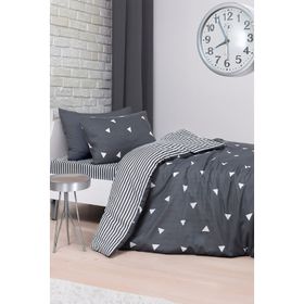 Eponj Home EP-025992 Üçgen Gri Kolay Ütülenir Tek Kişilik Nevresim Takımı