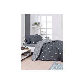 Eponj Home EP-025992 Üçgen Gri Kolay Ütülenir Tek Kişilik Nevresim Takımı
