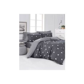 Eponj Home EP-025993 Üçgen Gri Mature Çift Kişilik Nevresim Takımı