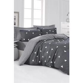 Eponj Home EP-025993 Üçgen Gri Mature Çift Kişilik Nevresim Takımı