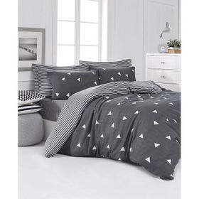 Eponj Home EP-025993 Üçgen Gri Mature Çift Kişilik Nevresim Takımı