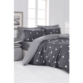 Eponj Home EP-025993 Üçgen Gri Mature Çift Kişilik Nevresim Takımı