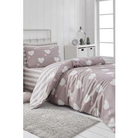 Eponj Home EP-027032 Herz Gül Kurusu Tek Kişilik Kolay Ütülenir Nevresim Takımı