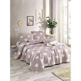 Eponj Home EP-027035 Kapitone Çift Kişilik Herz Gülkurusu Yatak Örtüsü Seti
